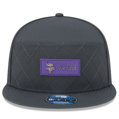 2025 Sideline Cold Weather Split Panel 9FIFTY Snapback Hat - Minnesota Vikings Hats