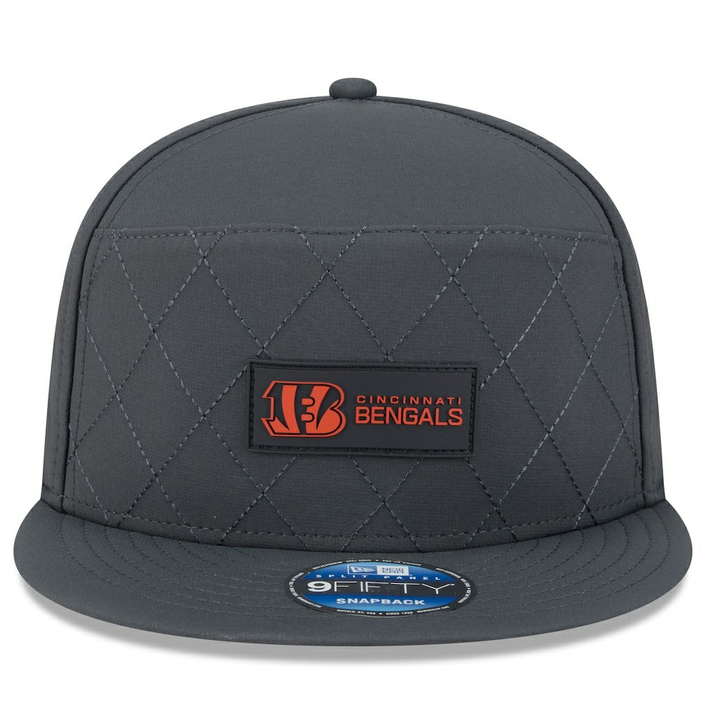 2025 Sideline Cold Weather Split Panel 9FIFTY Snapback Hat - Cincinnati Bengals Hats