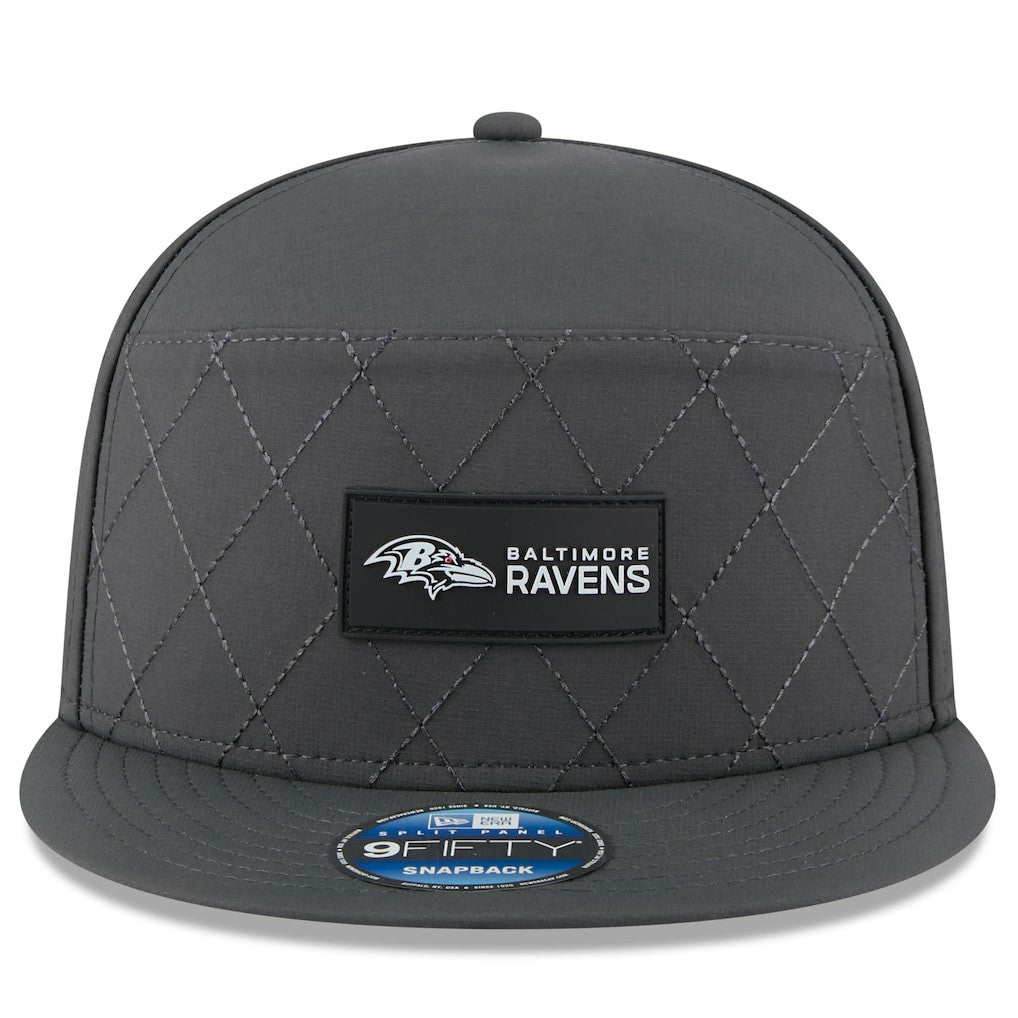 2025 Sideline Cold Weather Split Panel 9FIFTY Snapback Hat - Baltimore Ravens Hats
