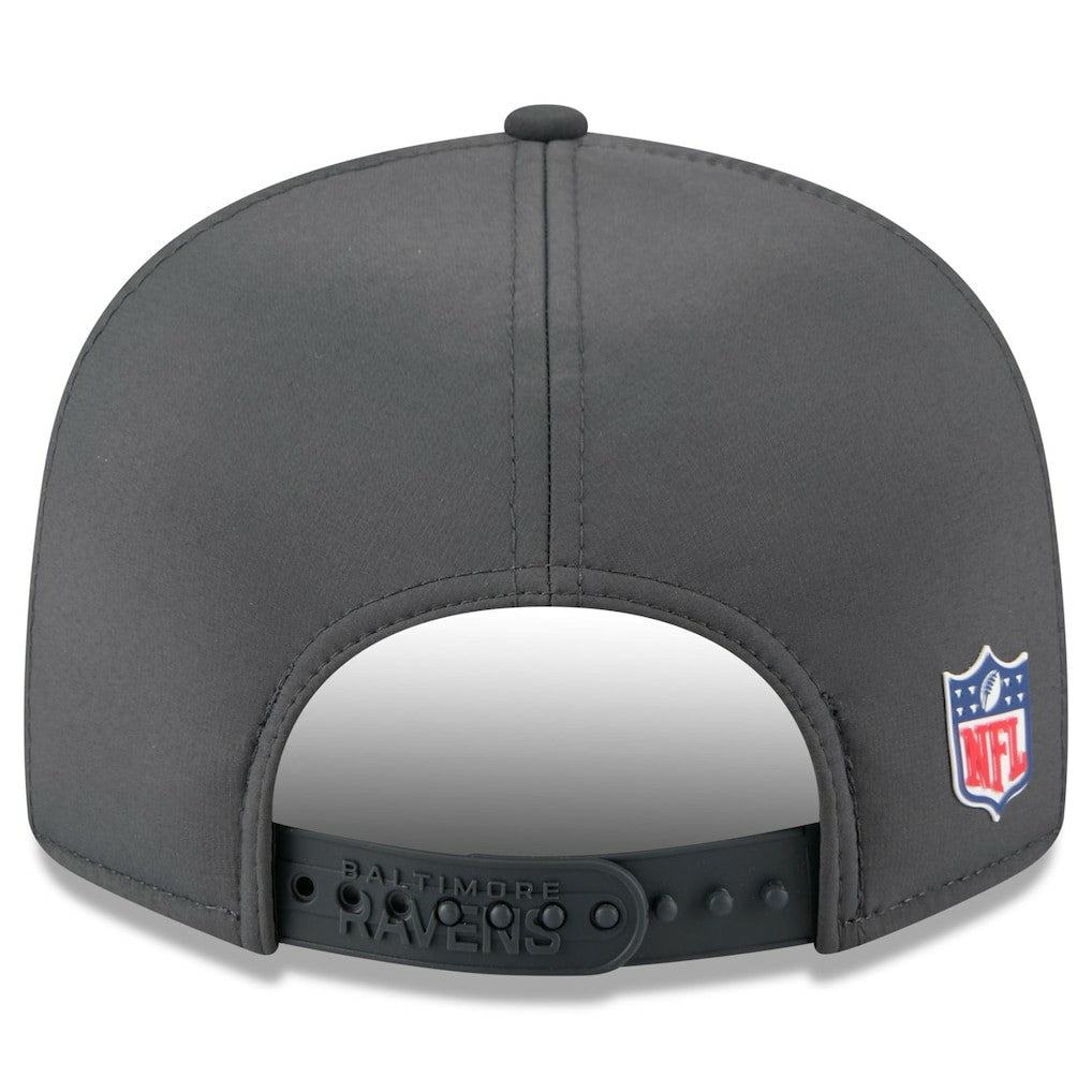 2025 Sideline Cold Weather Split Panel 9FIFTY Snapback Hat - Baltimore Ravens Hats