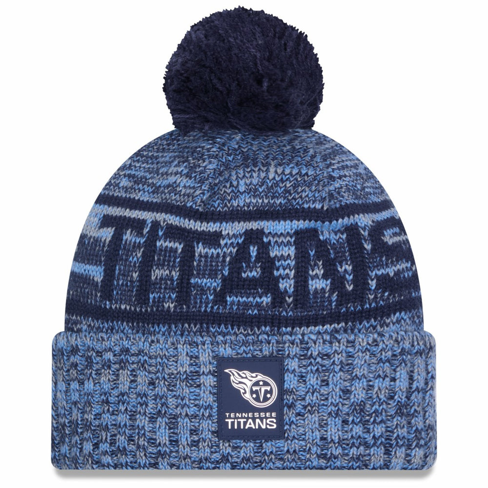 2025 Sideline Cold Weather Cuffed Knit Hat with Pom - Tennessee Titans Hats