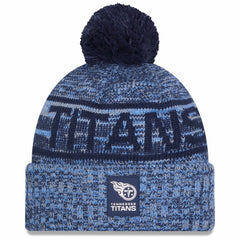 2025 Sideline Cold Weather Cuffed Knit Hat with Pom - Tennessee Titans Hats