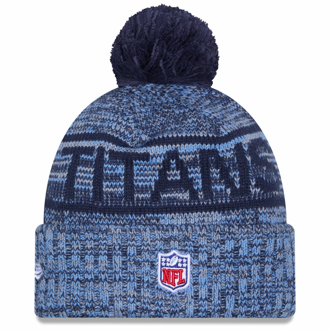 2025 Sideline Cold Weather Cuffed Knit Hat with Pom - Tennessee Titans Hats