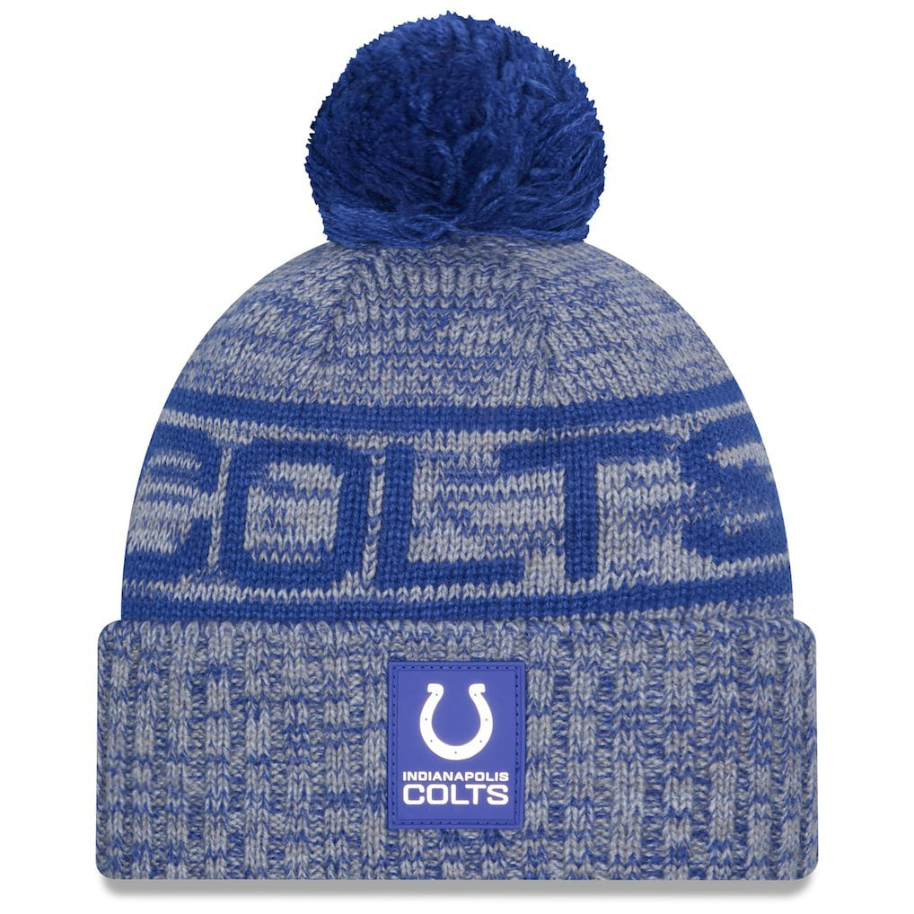 2025 Sideline Cold Weather Cuffed Knit Hat with Pom - Indianapolis Colts Hats