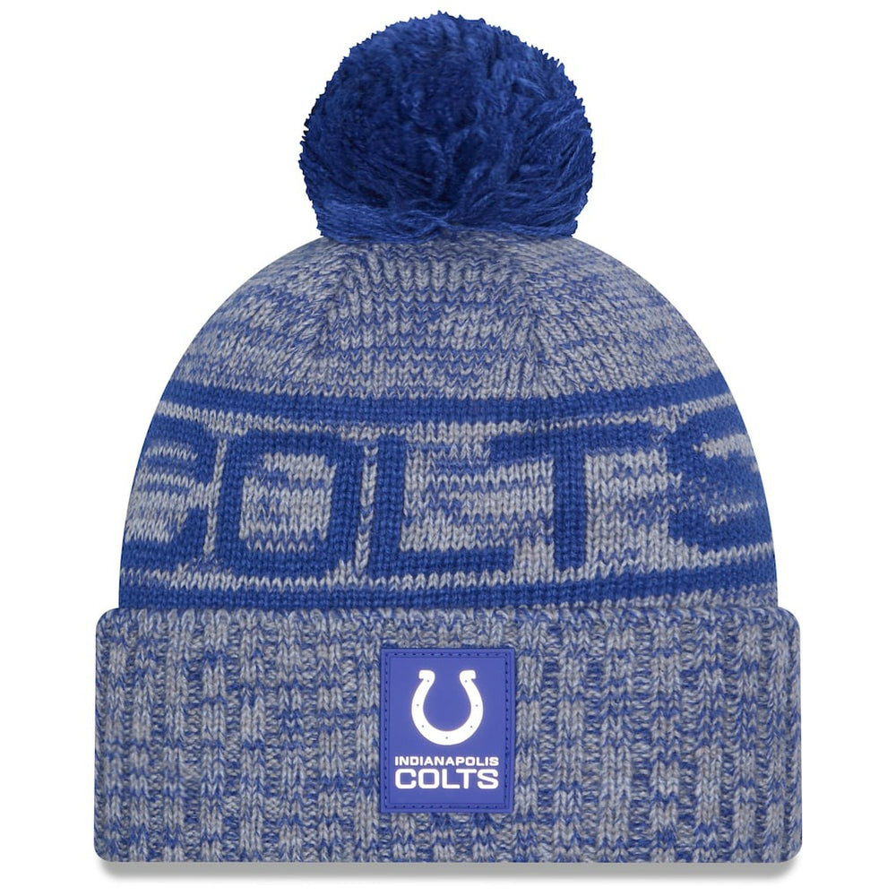 2025 Sideline Cold Weather Cuffed Knit Hat with Pom - Indianapolis Colts Hats
