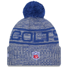 2025 Sideline Cold Weather Cuffed Knit Hat with Pom - Indianapolis Colts Hats