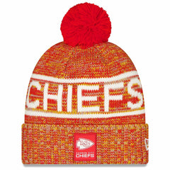 2025 Sideline Cold Weather Cuffed Knit Hat with Pom - Kansas City Chiefs Hats