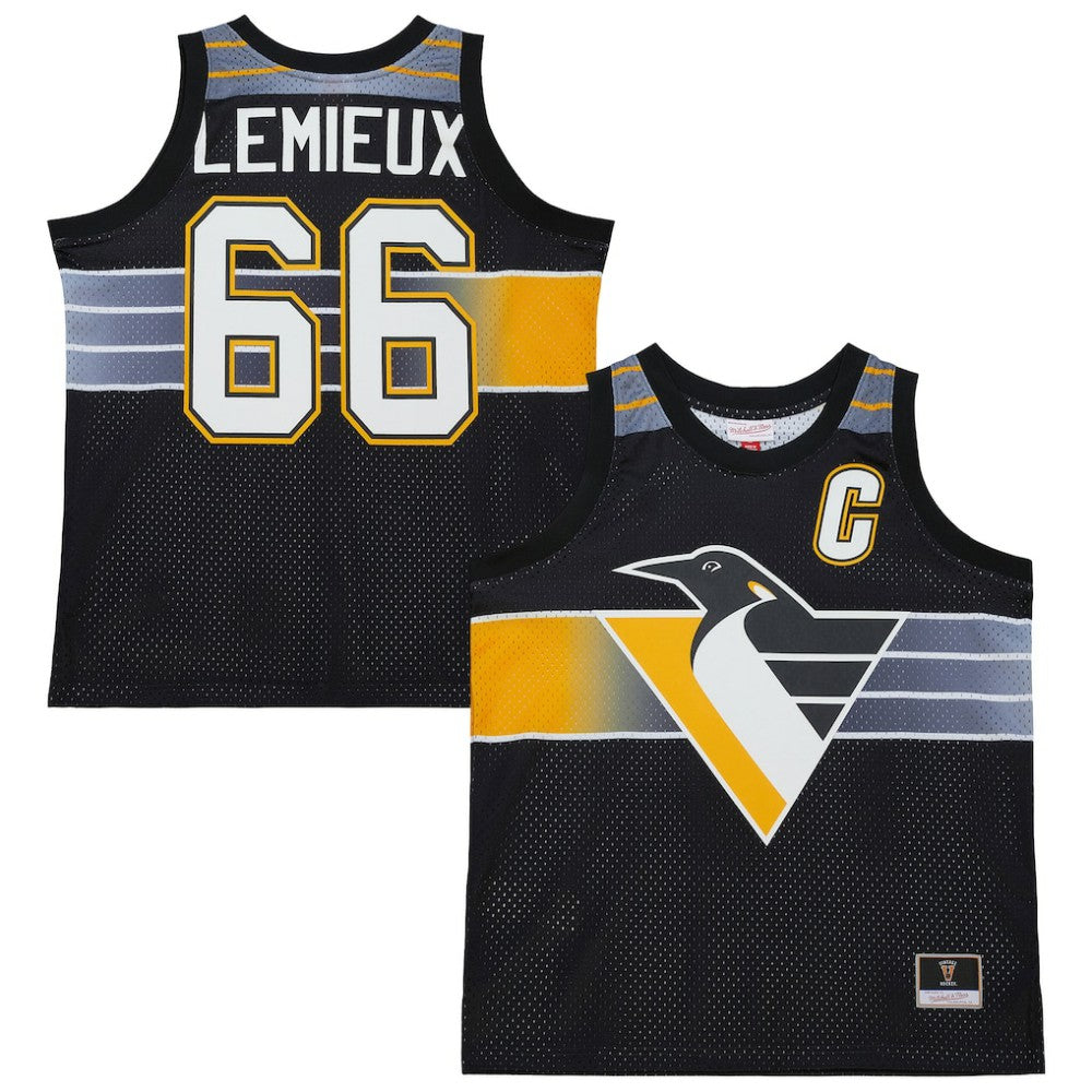 NHL Mario Lemieux Pittsburgh Penguins Mitchell & Ness Unisex Maxxed Out Fashion Basketball Jersey