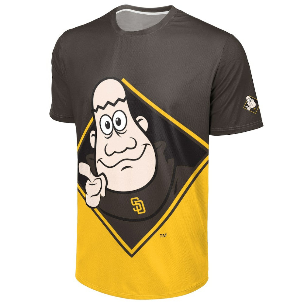Brown/Gold San Diego Padres FOCO Big Logo Mascot T-Shirt
