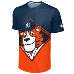 Navy/Orange Detroit Tigers FOCO Big Logo Mascot T-Shirt