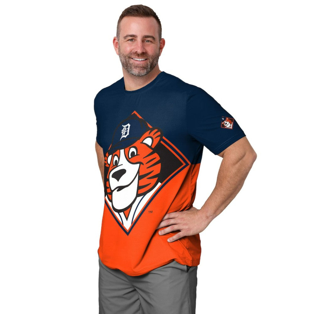 Navy/Orange Detroit Tigers FOCO Big Logo Mascot T-Shirt