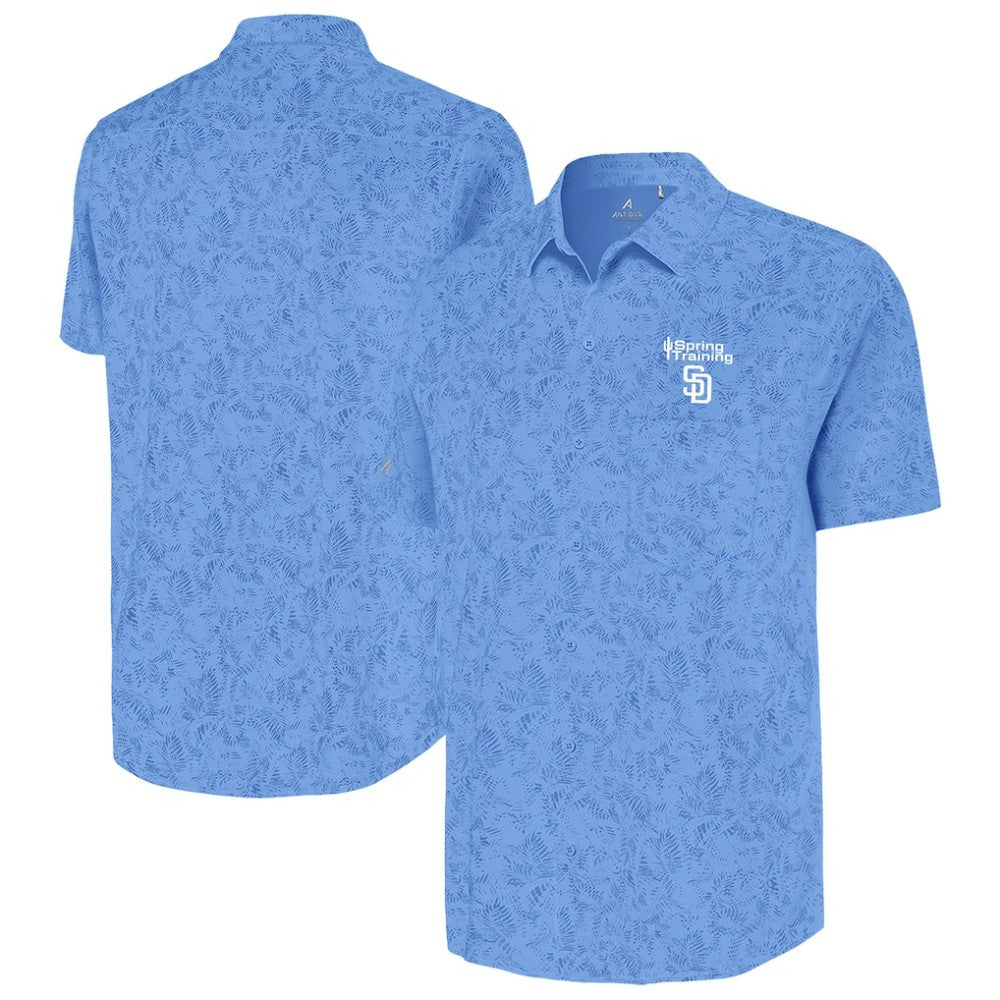 Powder Blue San Diego Padres Antigua Cactus Spring Training Lush Button-Up Shirt