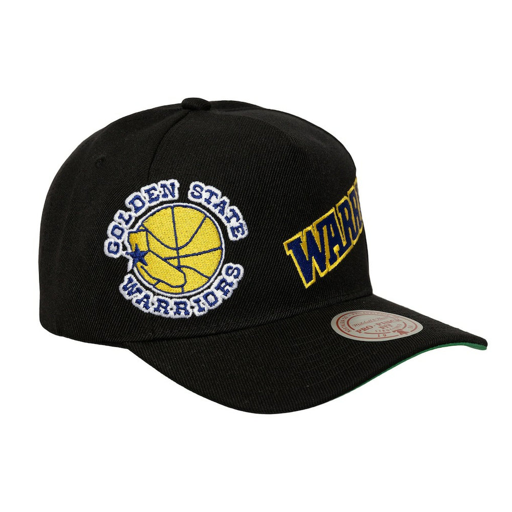 Mitchell & Ness Golden State Warriors Busted Logo Wordmark Wrap-Around Pro Pinch Adjustable Hat sale