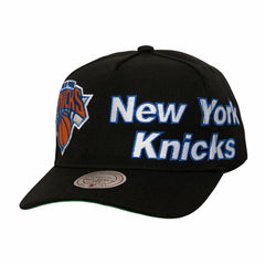 Mitchell & Ness New York Knicks Busted Logo Wordmark Wrap-Around Pro Pinch Adjustable Hat