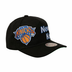 Mitchell & Ness New York Knicks Busted Logo Wordmark Wrap-Around Pro Pinch Adjustable Hat