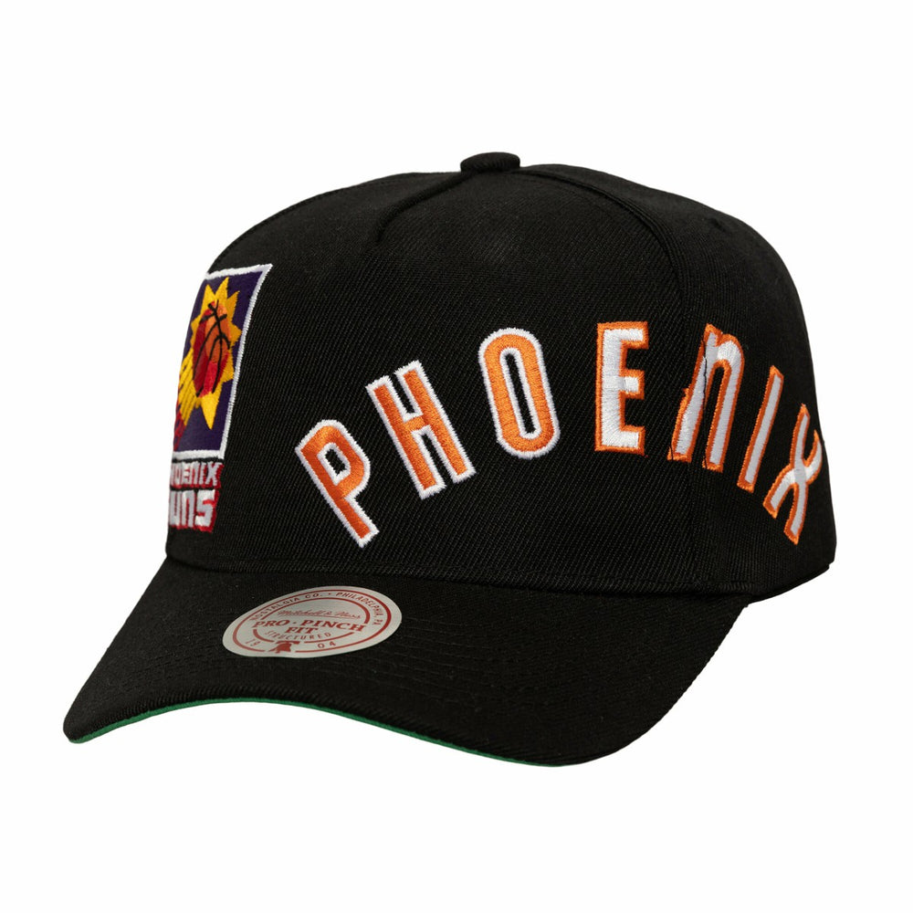 Mitchell & Ness Phoenix Suns Busted Logo Wordmark Wrap-Around Pro Pinch Adjustable Hat