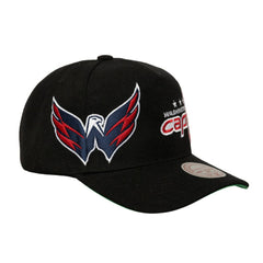 NHL Washington Capitals Mitchell & Ness Busted Logo Wordmark Wrap-Around Pro Pinch Adjustable Hat