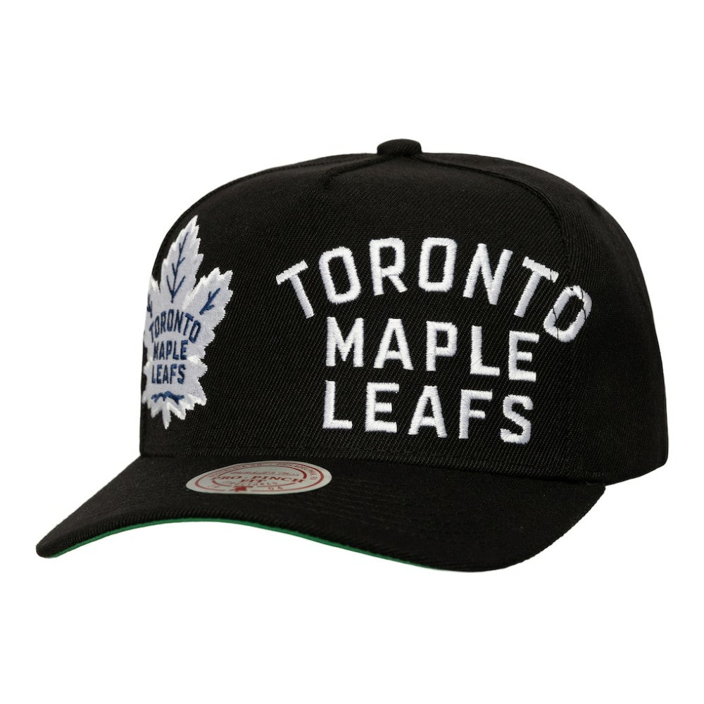 NHL Toronto Maple Leafs Mitchell & Ness Busted Logo Wordmark Wrap-Around Pro Pinch Adjustable Hat