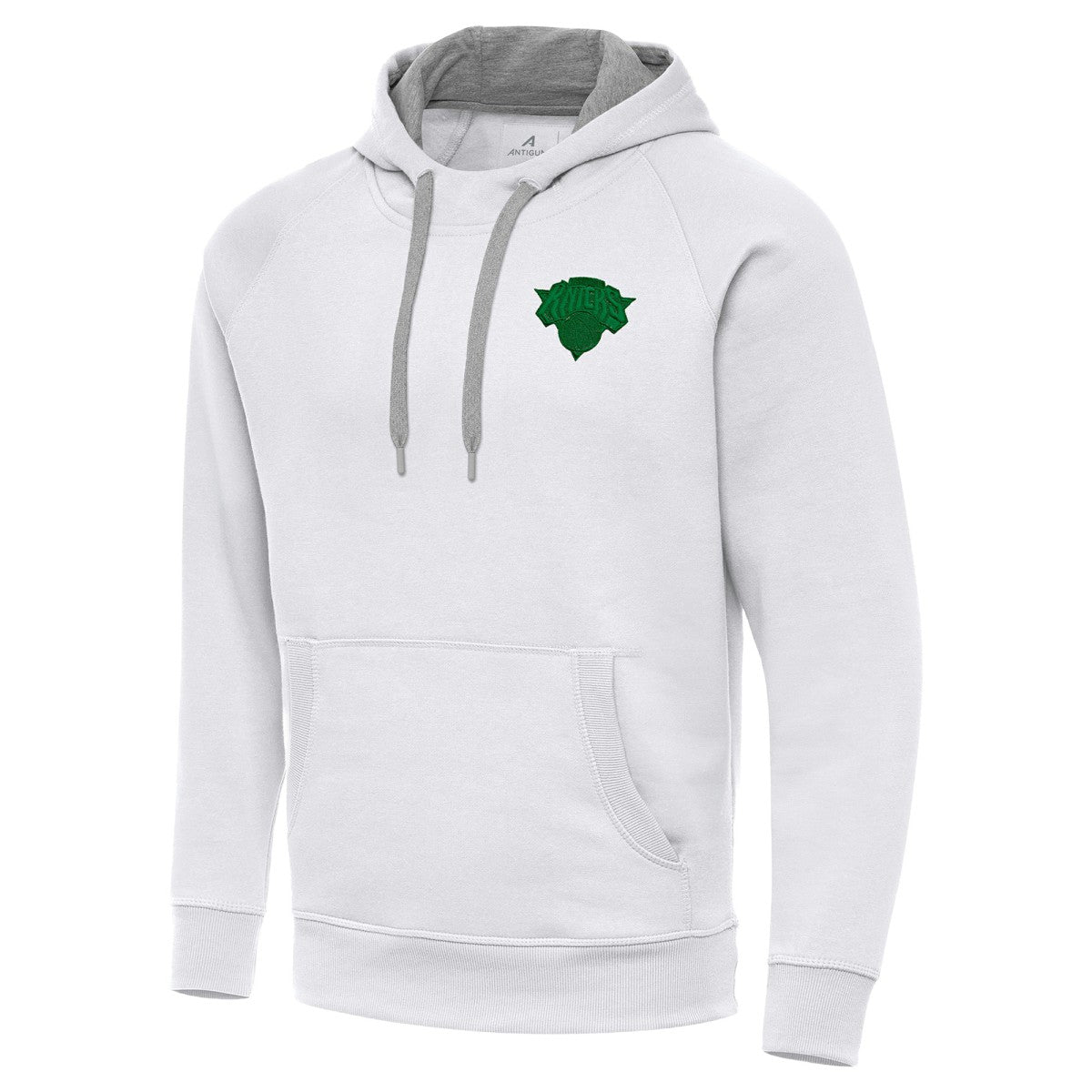 New York Knicks Antigua St. Patrick's Day Victory Raglan Pullover Hoodie