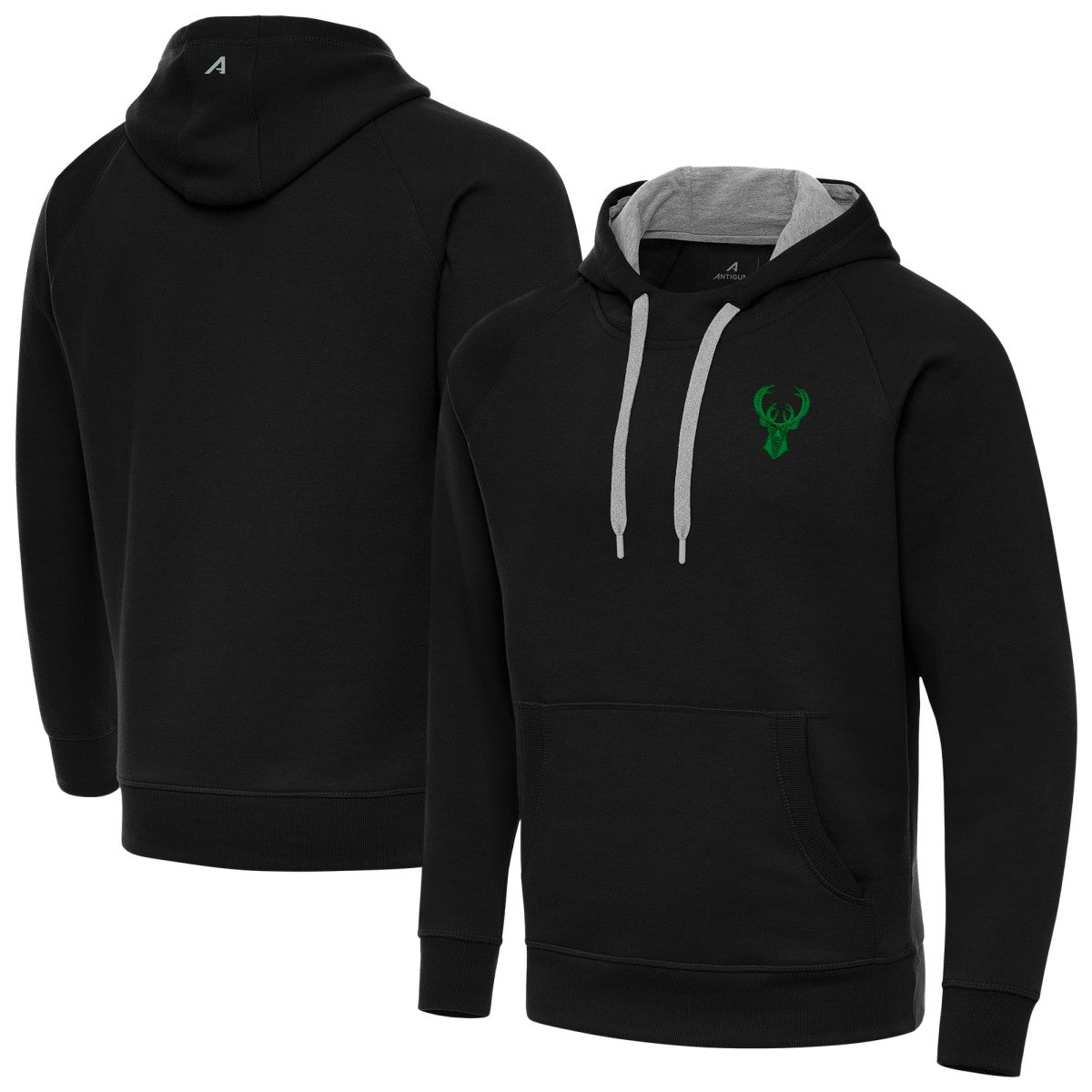 Milwaukee Bucks Antigua St. Patrick's Day Victory Raglan Pullover Hoodie