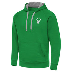 Milwaukee Bucks Antigua St. Patrick's Day Victory Raglan Pullover Hoodie