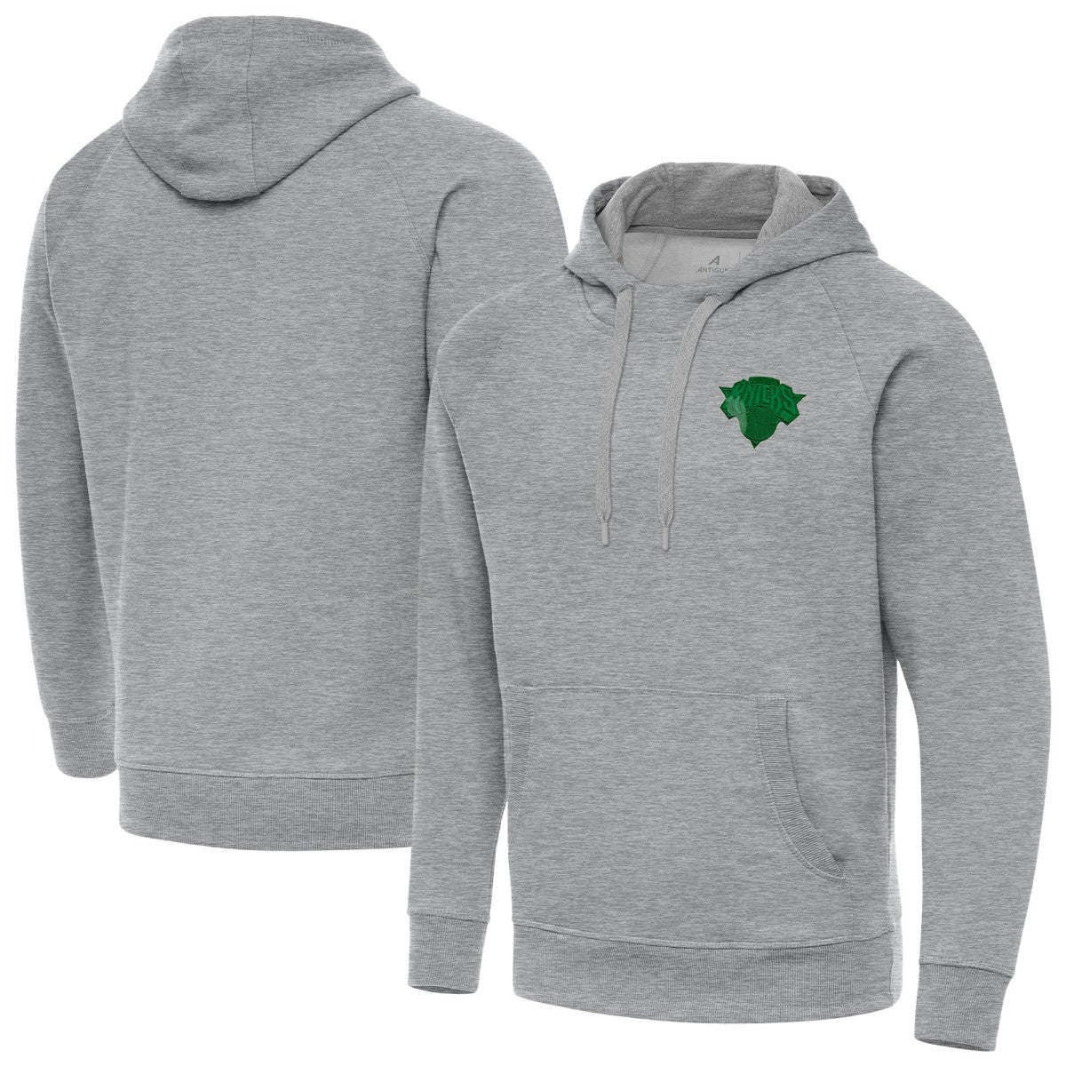 New York Knicks Antigua St. Patrick's Day Victory Raglan Pullover Hoodie
