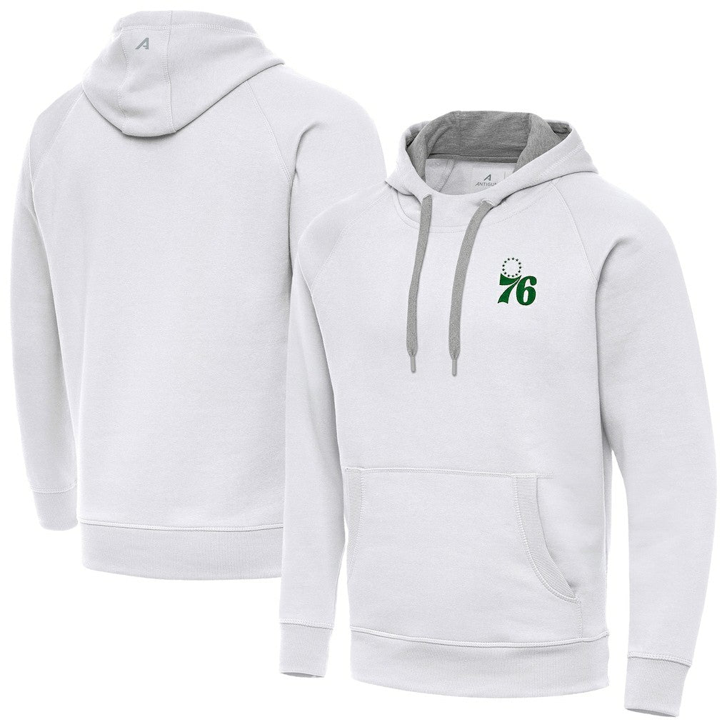 Philadelphia 76ers Antigua St. Patrick's Day Victory Raglan Pullover Hoodie