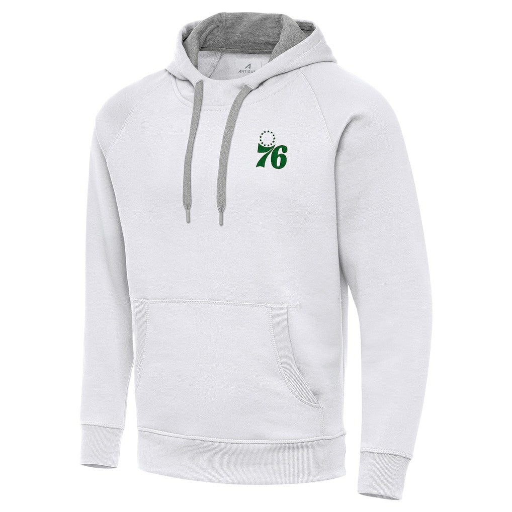 Philadelphia 76ers Antigua St. Patrick's Day Victory Raglan Pullover Hoodie
