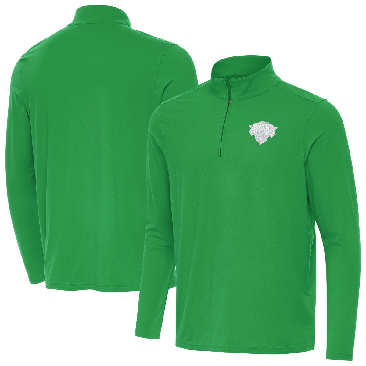 New York Knicks Antigua St. Patrick's Day Intent Quarter-Zip Jacket