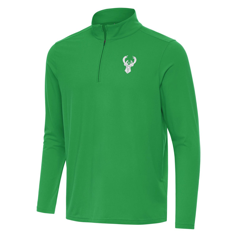 Milwaukee Bucks Antigua St. Patrick's Day Intent Quarter-Zip Jacket