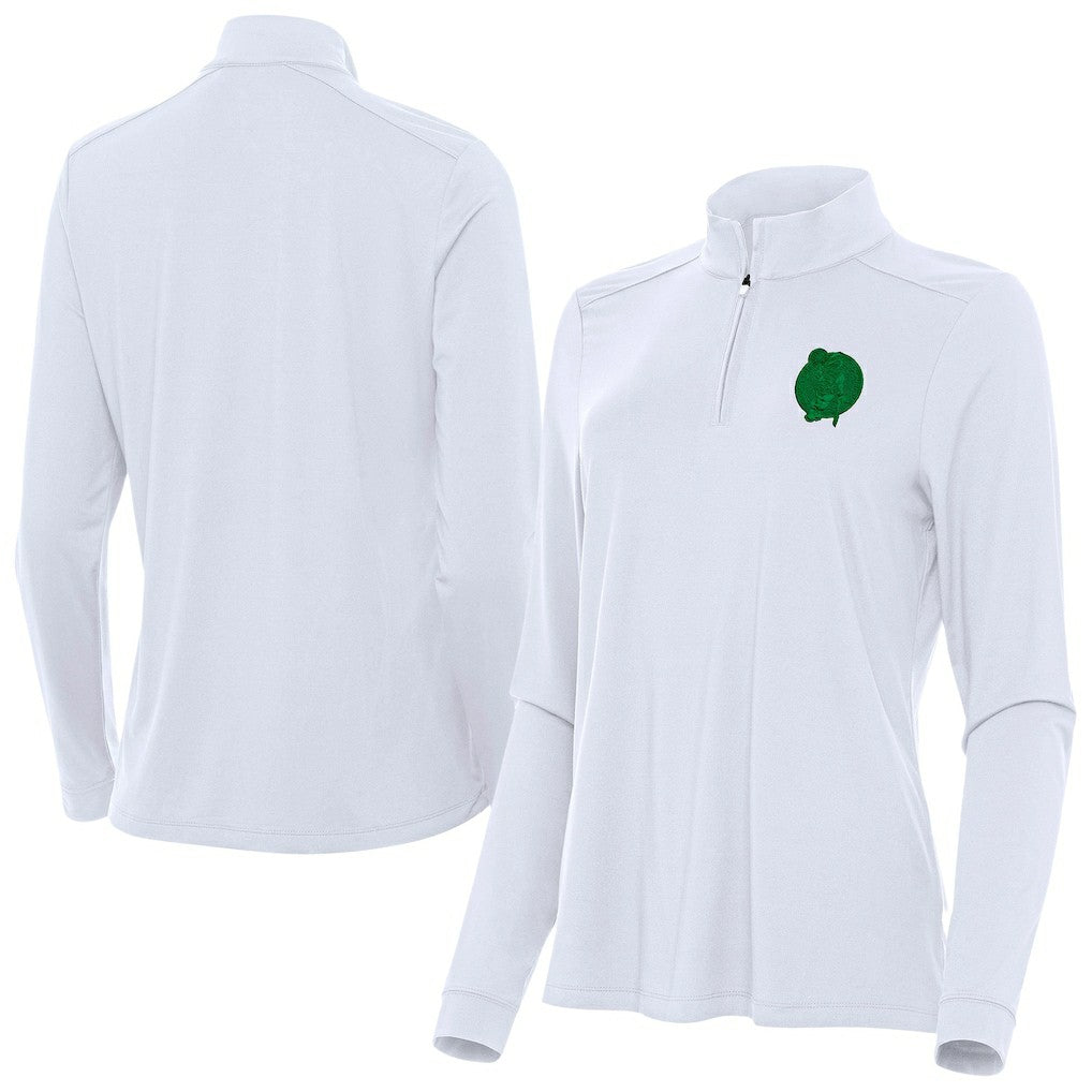 Boston Celtics Antigua Women's St. Patrick's Day Intent Quarter-Zip Top