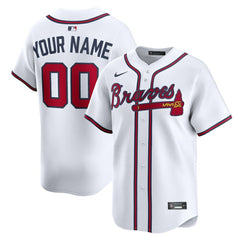 White Atlanta Braves Nike Home Limited Custom Jersey