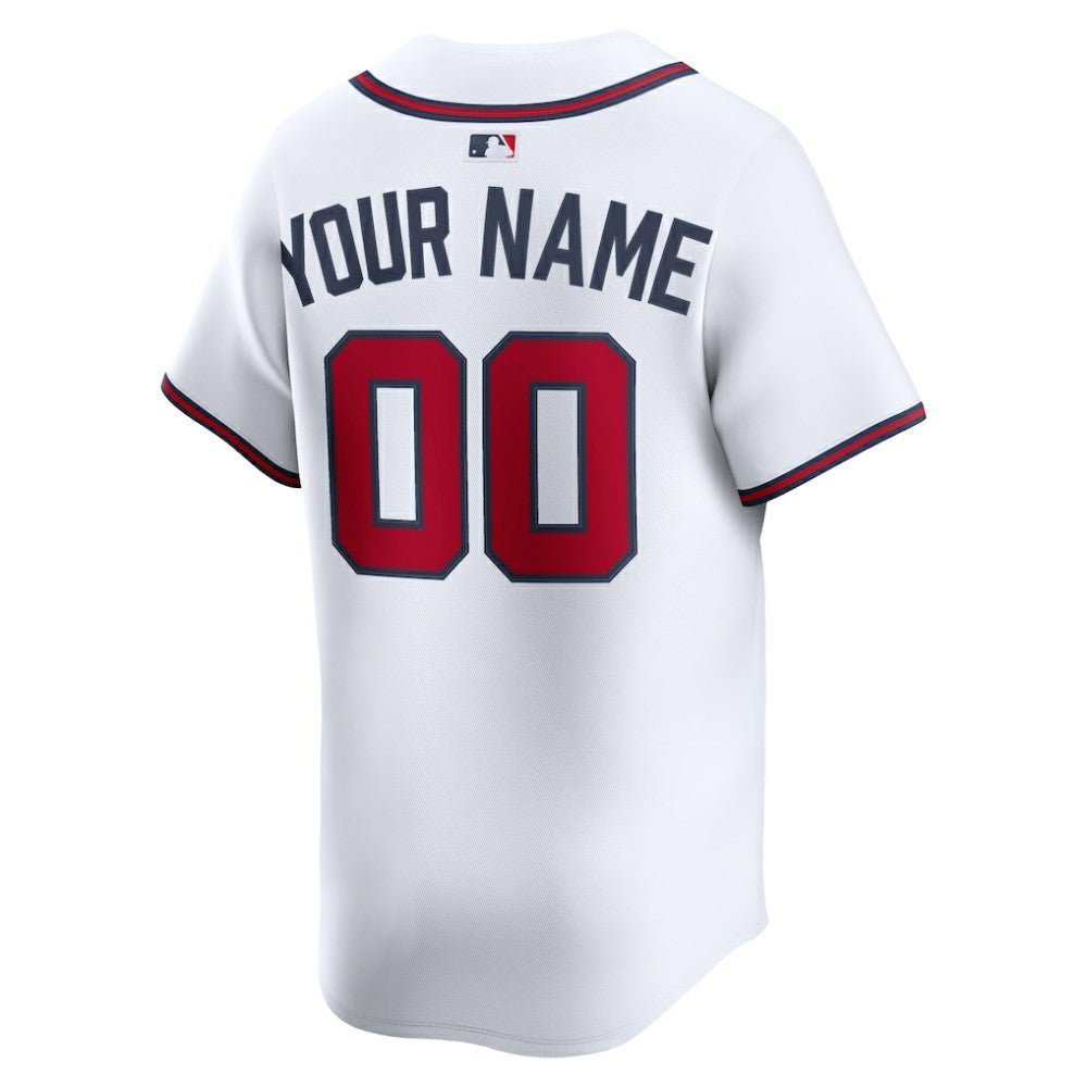White Atlanta Braves Nike Home Limited Custom Jersey