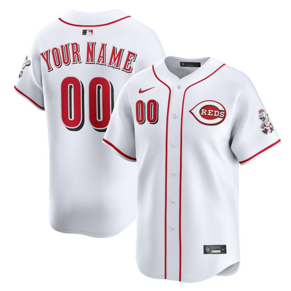 White Cincinnati Reds Nike Home Limited Custom Jersey