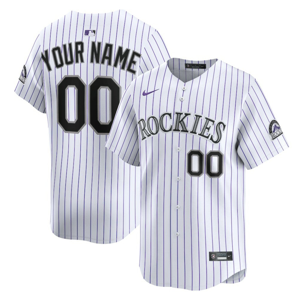 White Colorado Rockies Nike Home Limited Custom Jersey