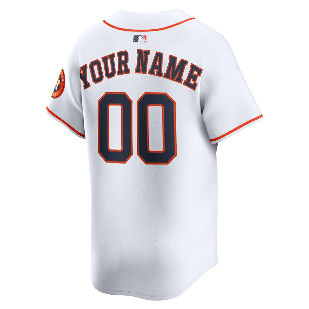 White Houston Astros Nike Home Limited Custom Jersey