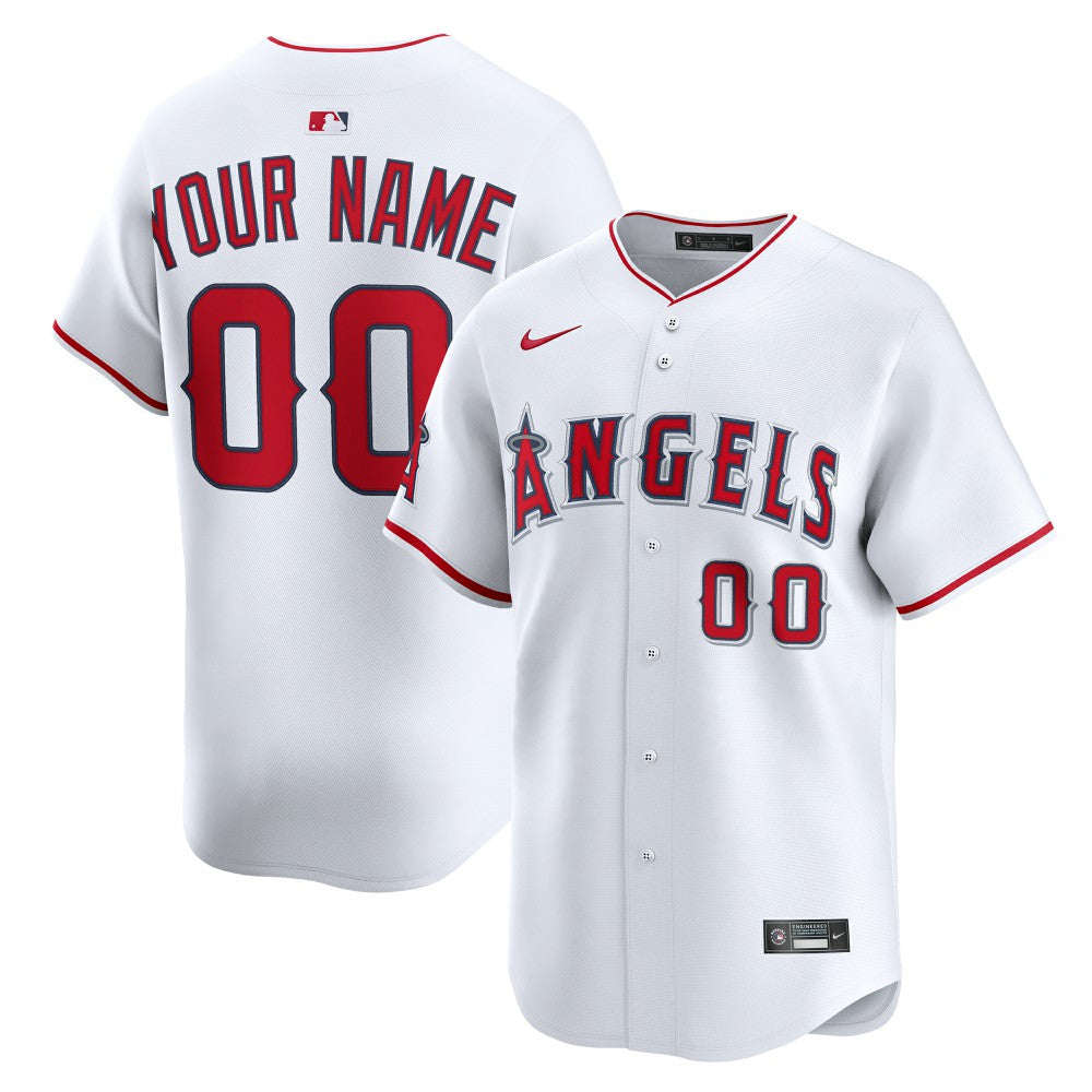 White Los Angeles Angels Nike Home Limited Custom Jersey