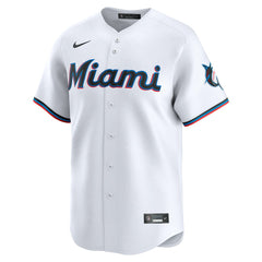 White Miami Marlins Nike Home Limited Custom Jersey