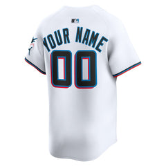 White Miami Marlins Nike Home Limited Custom Jersey