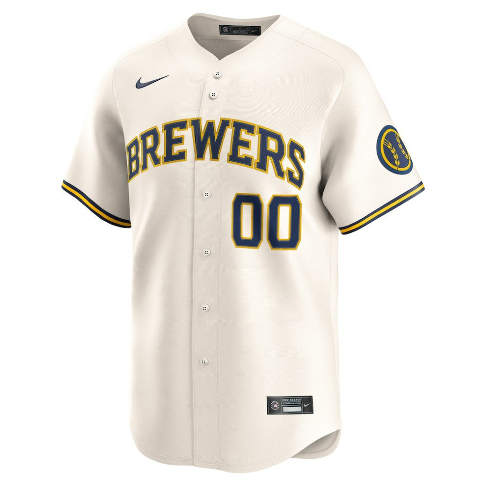 Cream Milwaukee Brewers Nike Home Limited Custom Jersey