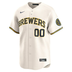 Cream Milwaukee Brewers Nike Home Limited Custom Jersey
