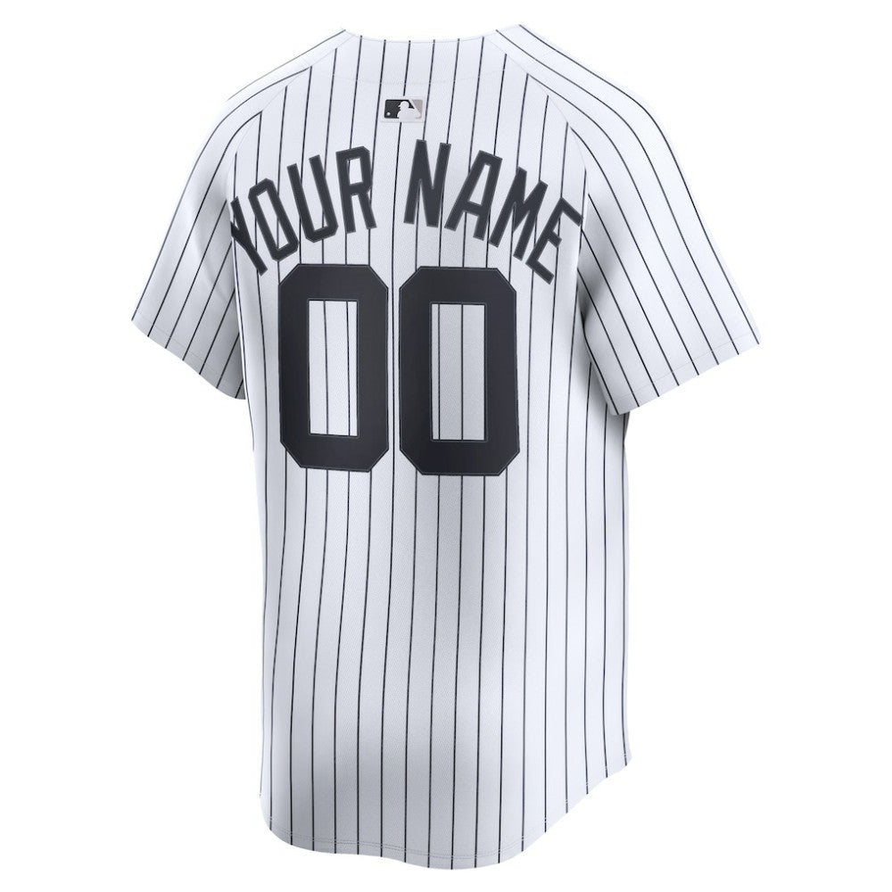 White New York Yankees Nike Home Limited Custom Jersey