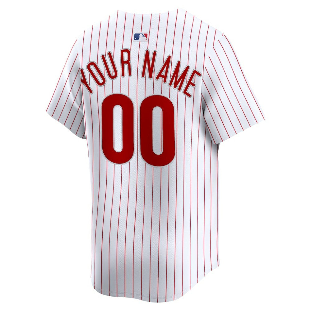White Philadelphia Phillies Nike Home Limited Custom Jersey