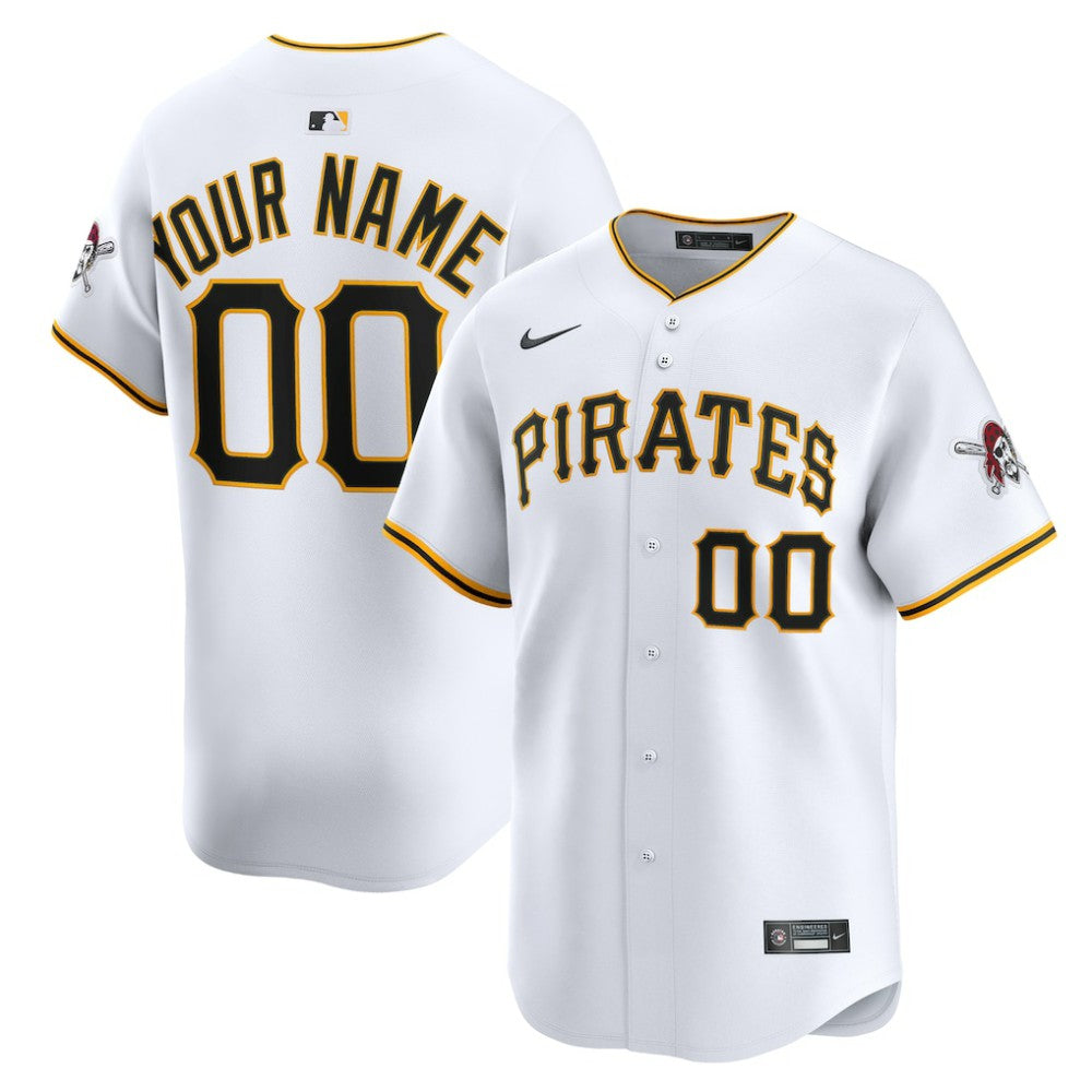 White Pittsburgh Pirates Nike Home Limited Custom Jersey