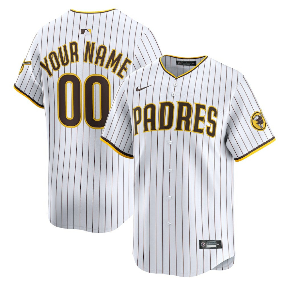 White San Diego Padres Nike Home Limited Custom Jersey