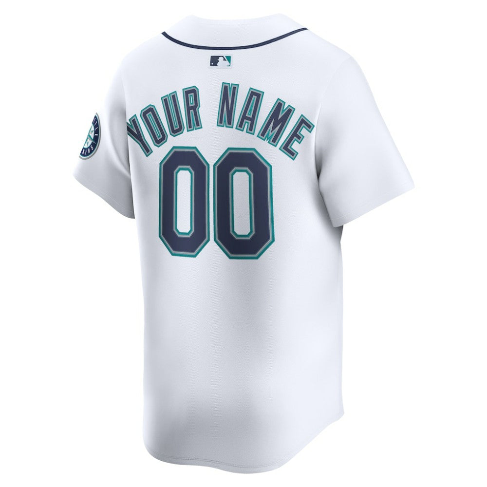 White Seattle Mariners Nike Home Limited Custom Jersey