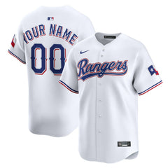 White Texas Rangers Nike Home Limited Custom Jersey