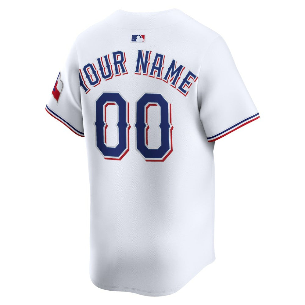 White Texas Rangers Nike Home Limited Custom Jersey