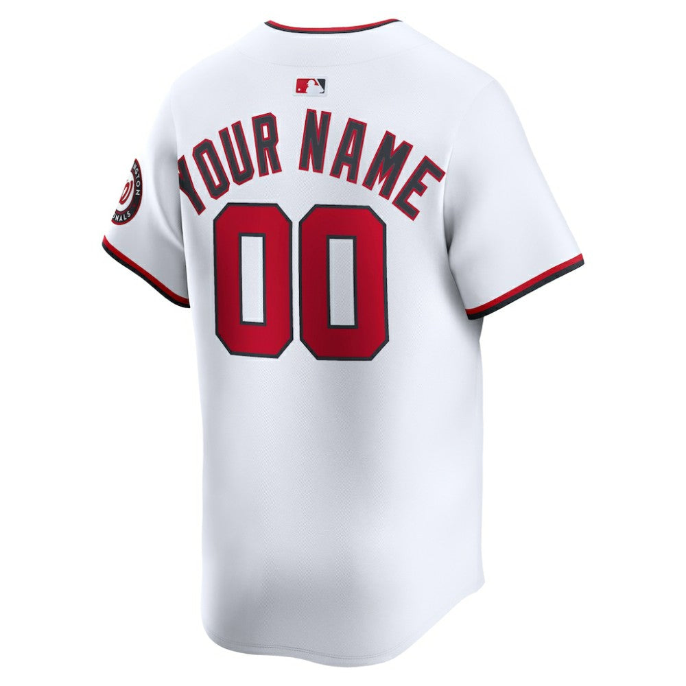 White Washington Nationals Nike Home Limited Custom Jersey