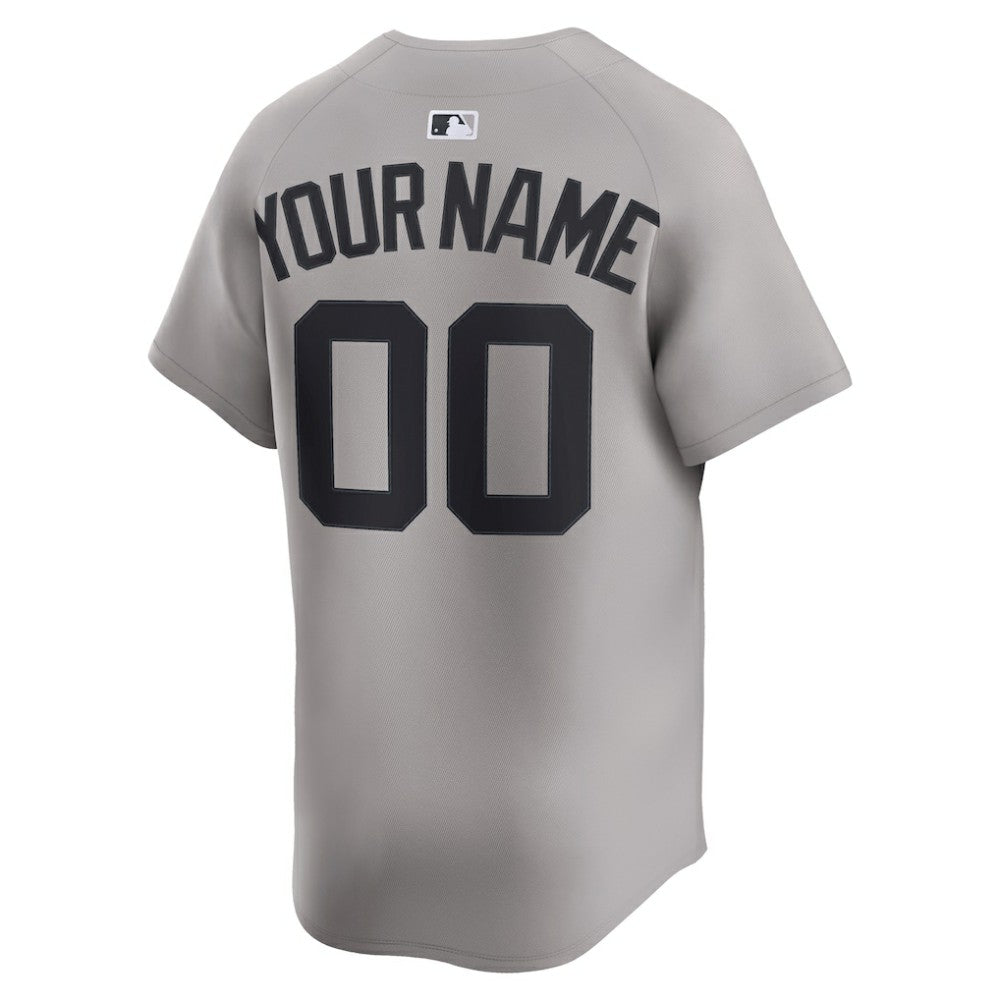 Gray New York Yankees Nike Away Limited Custom Jersey